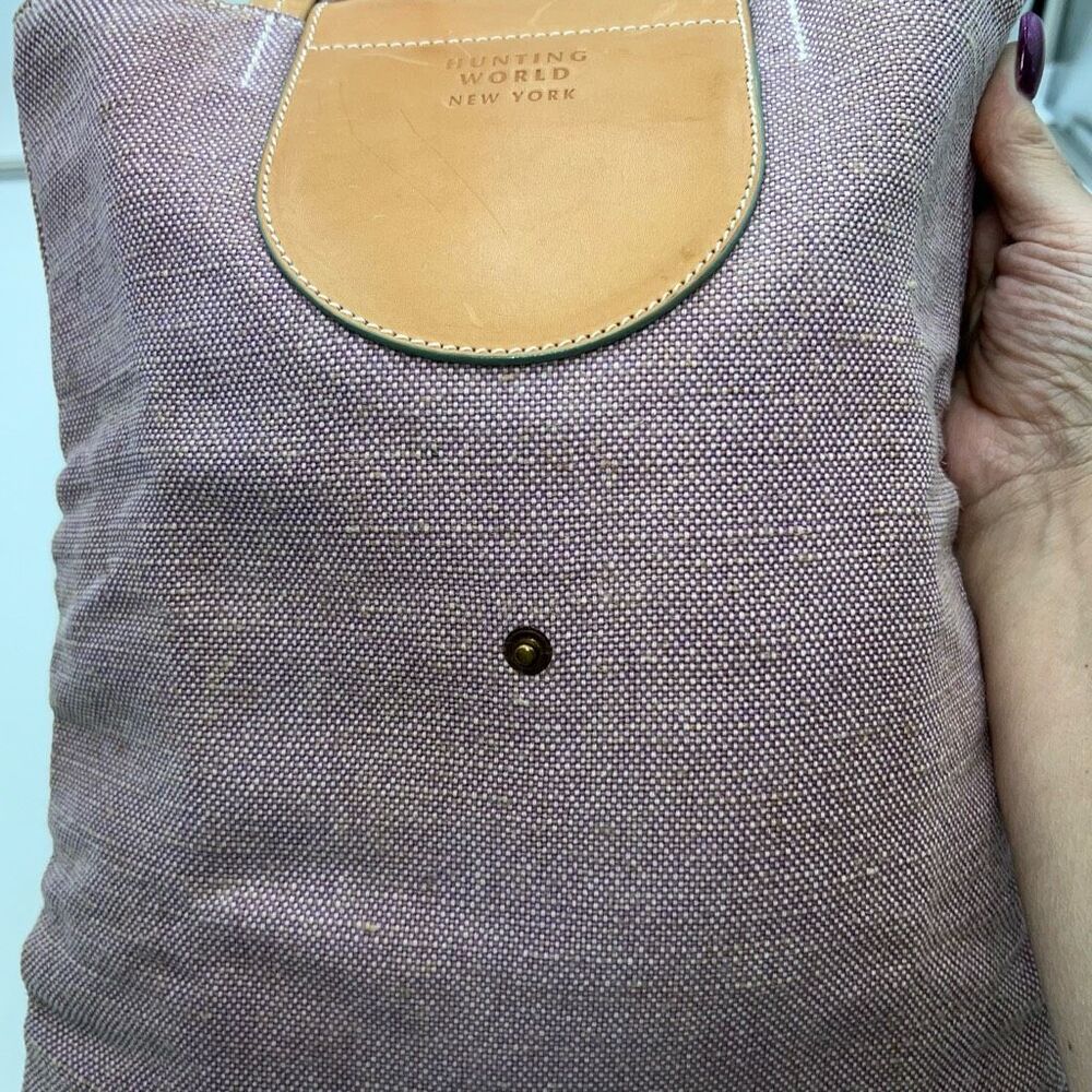 Hunting World Made in Italy‎ Foldable Tote Bag Shoulder Bag Cotton Linen Blend x - Picture 10 of 15